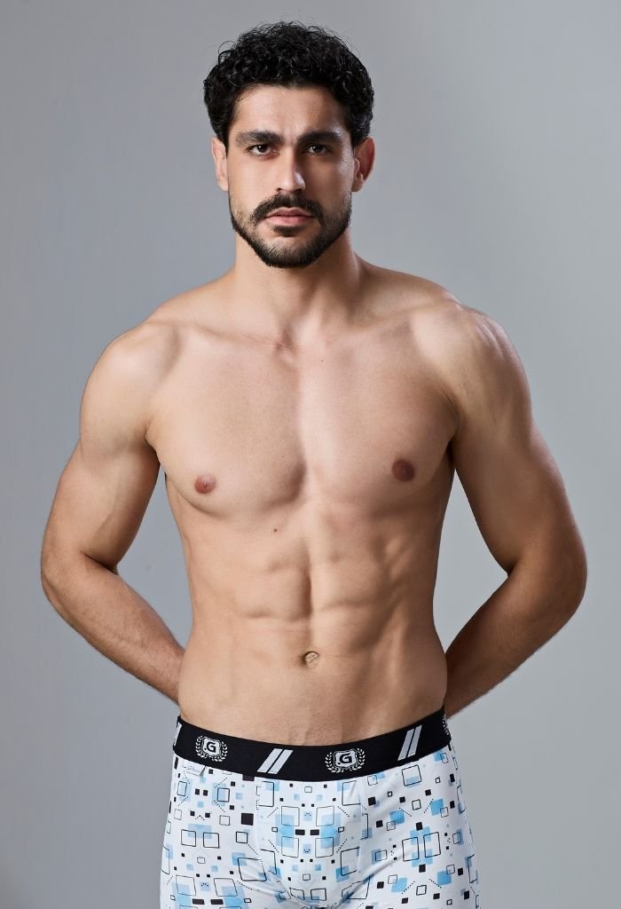 11 cueca boxer masculino branco estampado