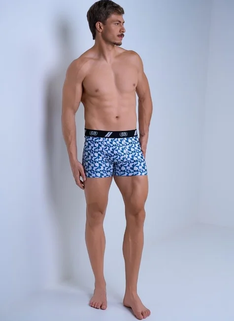 15 cueca boxer masculino branco estampado