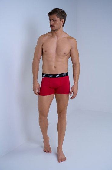 01 cueca boxer masculino microfibra vermelho