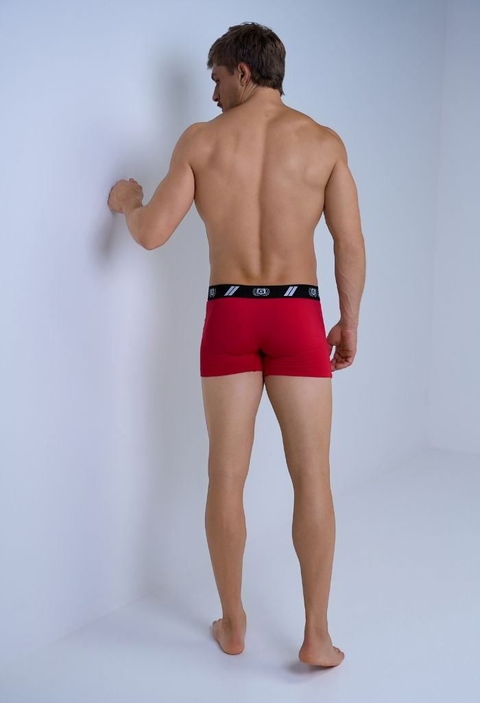 02 cueca boxer masculino microfibra vermelho