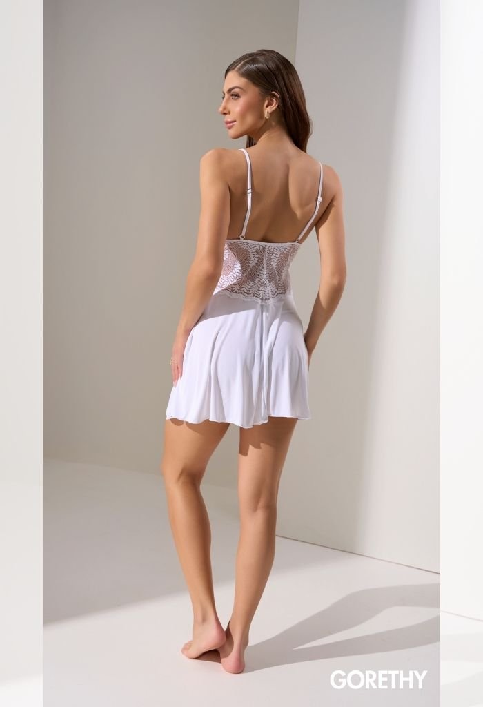 02 camisola rendada feminino branco