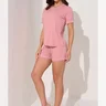 01 pijama curto com friso feminino salmao