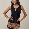 02 short doll regata com botao feminino preto
