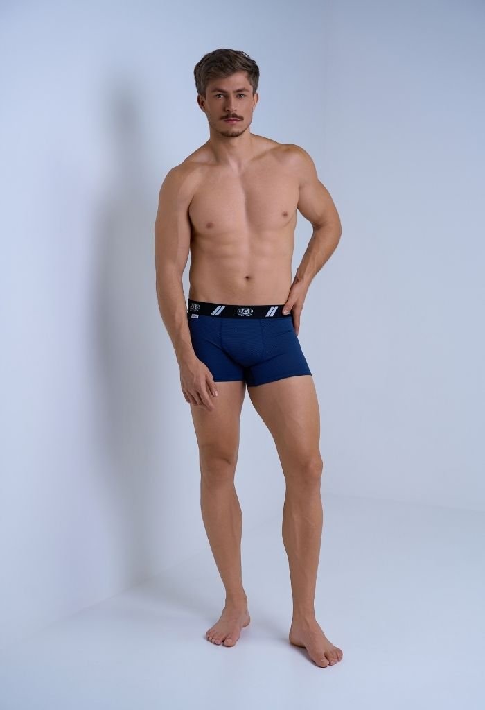 01 cueca boxer masculino azul marinho