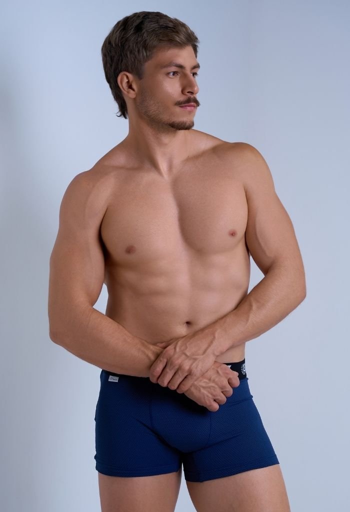 02 cueca boxer masculino azul marinho