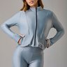 01 jaqueta slim com abertura de dedo feminino platinum