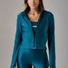 01 jaqueta slim com abertura de dedo feminino verde