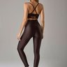 02 legging zaya com bolso feminino marrom