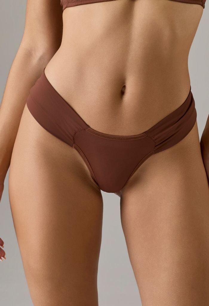 01 fio lateral drapeada feminino cappucino