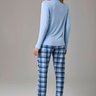 02 pijama longo safira feminino azul estampado