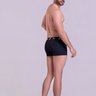 Cueca Boxer Masculina Preta Gorethy - Vista Lateral e Costas