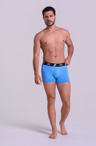 CUECA BOXER MASCULINO AZUL CELESTIAL