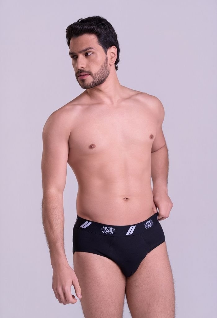 40942-preto-3.jpg Cueca Slip Masculina em Coton Preta Gorethy - Plano Médio