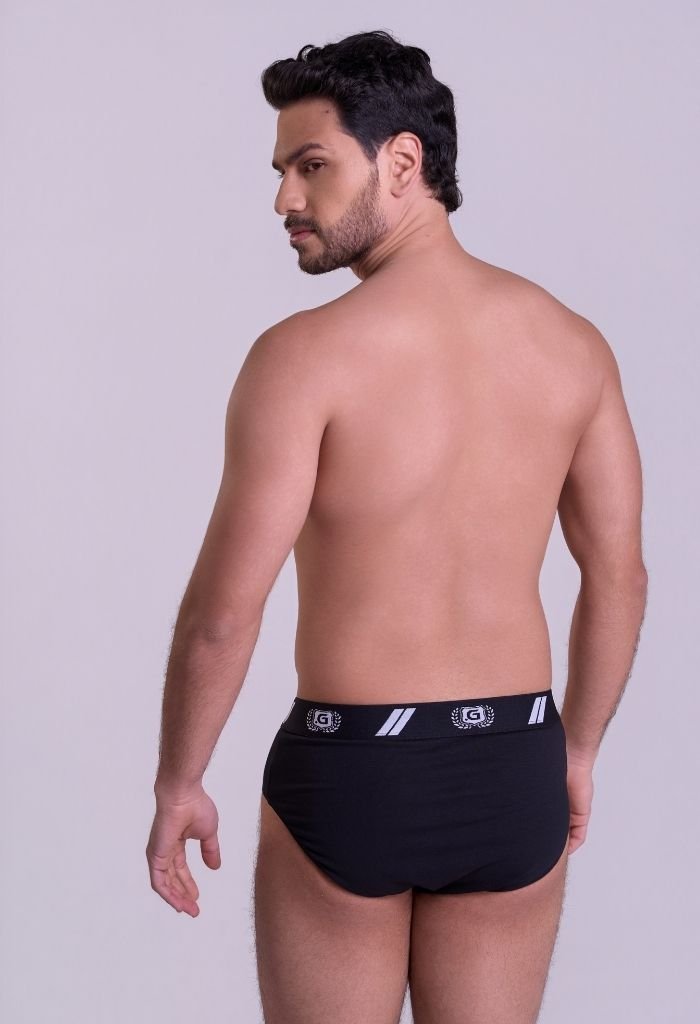 40942-preto-4.jpg Cueca Slip Masculina Preta com Elástico Personalizado Gorethy - Detalhe Costas