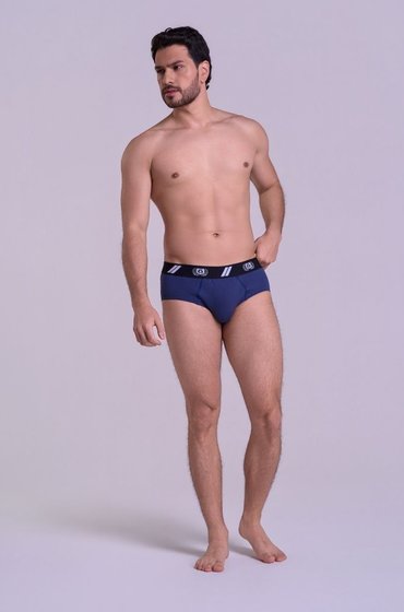 Cueca Slip Masculina em Coton com Elástico Personalizado Gorthan