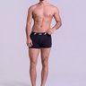 Cueca Boxer Masculina em Coton Preta Gorthan - Vista Frontal Corpo Inteiro