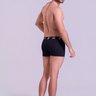 Cueca Boxer Masculina Preta com Caimento Anatômico Gorthan - Vista Lateral