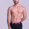 Cueca Boxer Masculina Preta em Coton Gorthan - Plano Médio Frontal