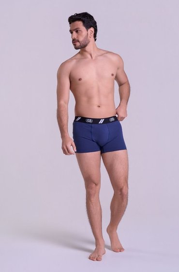 Cueca Boxer Masculina em Coton com Elástico Personalizado Gorthan
