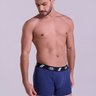 Cueca Boxer Masculina em Coton Azul Marinho Gorthan - Plano Médio Frontal