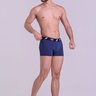 Cueca Boxer Masculina Azul Marinho com Elástico Personalizado Gorthan - Vista Frontal Levemente Angulada
