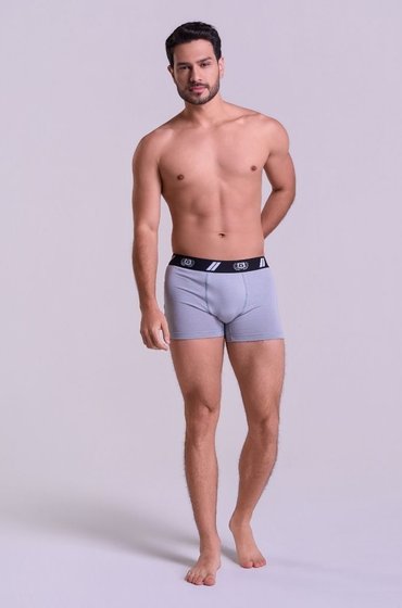 Cueca Boxer Masculina em Coton com Elástico Personalizado Gorthan