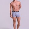 41433-cinza-1 Cueca Boxer Masculina em Coton Cinza Gorthan - Vista Frontal Corpo Inteiro