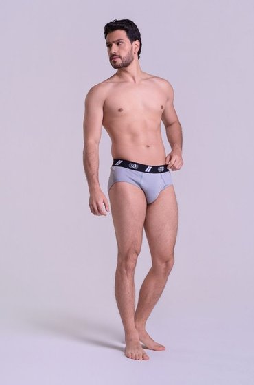Cueca Slip Masculina em Coton com Elástico Personalizado Gorthan