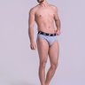 Cueca Slip Masculina em Coton Cinza Gorthan - Vista Frontal Corpo Inteiro