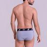 Cueca Slip Masculina Cinza Gorthan - Vista Costas Ângulo Diagonal
