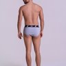 Cueca Slip Masculina Cinza Gorthan - Vista Costas Corpo Inteiro