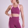 Top Sustentação Energy Feminino Viena Gorethy com Recortes Contrastantes - Vista Frontal Enquadramento Médio