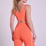 Legging Training Feminina Laranja Flow Gorethy - Vista Costas Close-up no Cós Alto