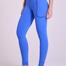 Legging Pulse Feminina Azul Oceano Gorethy - Vista Frontal Corpo Inteiro Posição Cruzada