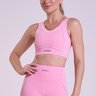Top Training Feminino Rosa Balerina Gorethy - Close-up Frontal no Decote V e Cós