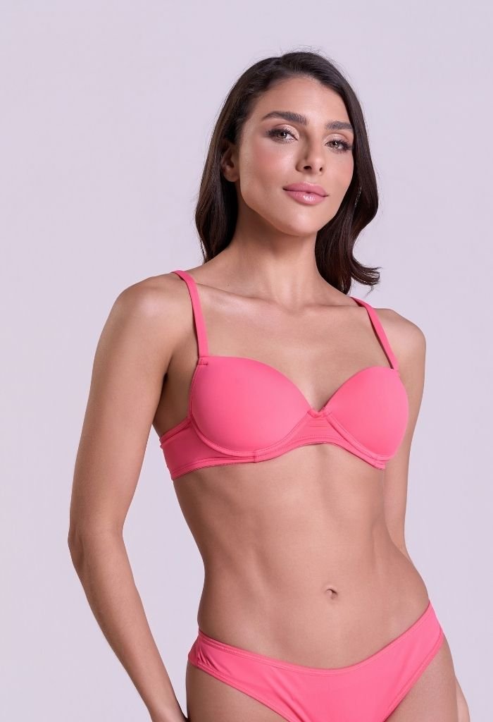 41240-PINK-5.jpg Sutiã Ana Clara com Bolha Rosa Pink Lemonade Gorethy - Enquadramento Médio Frontal com Calcinha